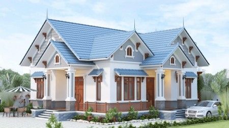 Nhà mái Thái là gì? Cách phối màu sơn mặt tiền nhà mái Thái đẹp nhất