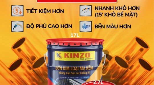 Công ty TNHH SƠN KENNY chính thức ra mắt sản phẩm sơn kim loại mạ kẽm KINZO 1 thành phần (1K) thế hệ mới