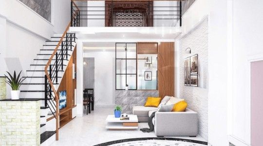 Cách phối màu sơn nhà gác lửng 2 phòng ngủ hợp xu hướng