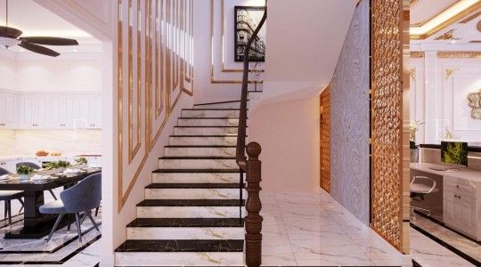 Chọn màu gạch ốp cầu thang phù hợp với tổng thể ngôi nhà