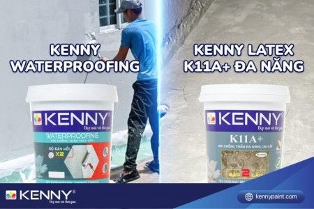So sánh sơn chống thấm màu Kenny Waterproofing và sơn chống thấm Kenny Latex K11a+ Đa Năng