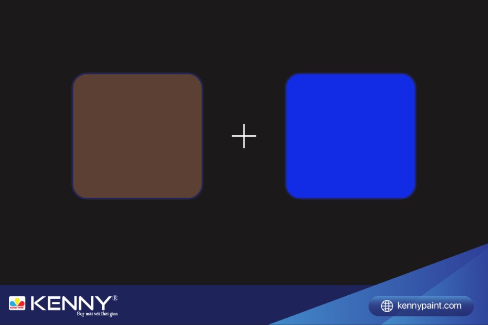 Cách pha màu đen từ 2 màu nâu và xanh dương