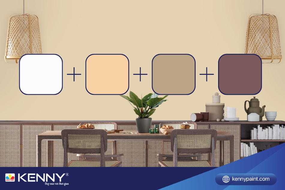 Cách pha màu sơn biển trung tính từ màu trắng, be, xám nhạt và nâu