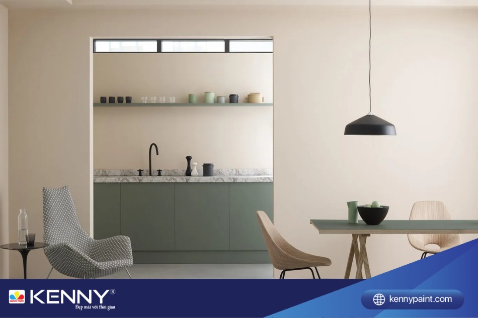 Màu da nhẹ nhàng, ấm áp phù hợp cho không gian nhà hiện đại