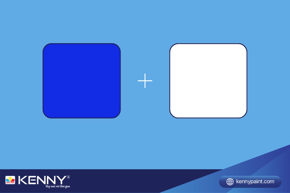 Màu sơn xanh dương nhạt cần nhiều màu trắng hơn