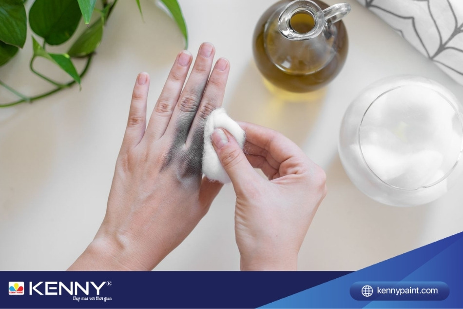Cách tẩy sơn xịt bằng dầu oliu giúp tẩy sạch sơn xịt, dưỡng ẩm cho da, tránh tình trạng da bị khô hay kích ứng do các hóa chất mạnh.