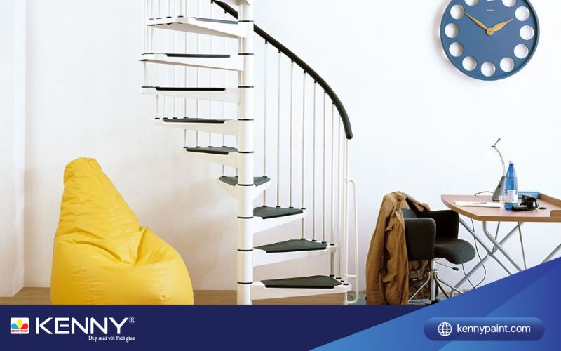 Sơn KENNY - Điểm tô ngôi nhà mơ ước cầu thang ngược chiều kim đồng hồ 3