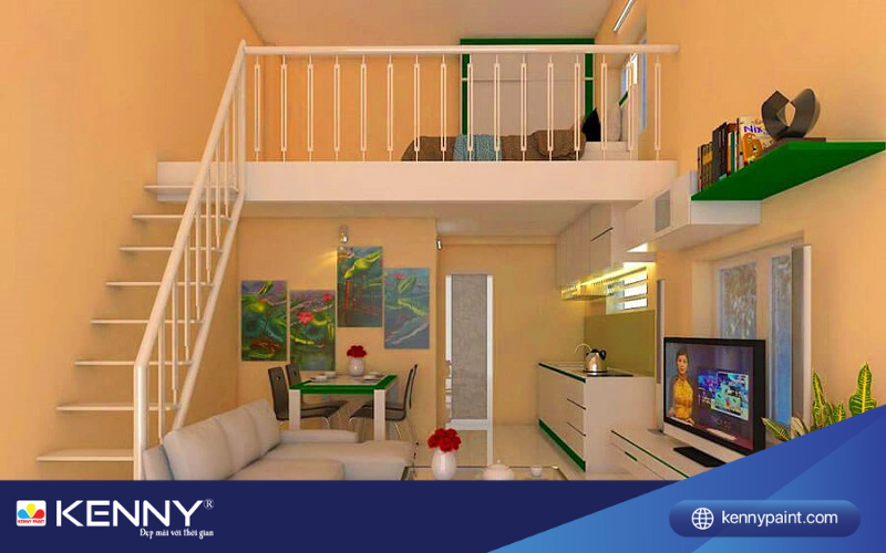 Sơn KENNY - Điểm tô ngôi nhà mơ ước cach-bo-tri-phong-tro-nho-3