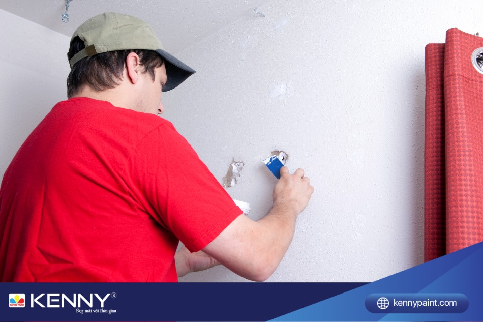 Xử lý bề mặt tường thật kỹ trước khi tiến hành đổi màu sơn tường