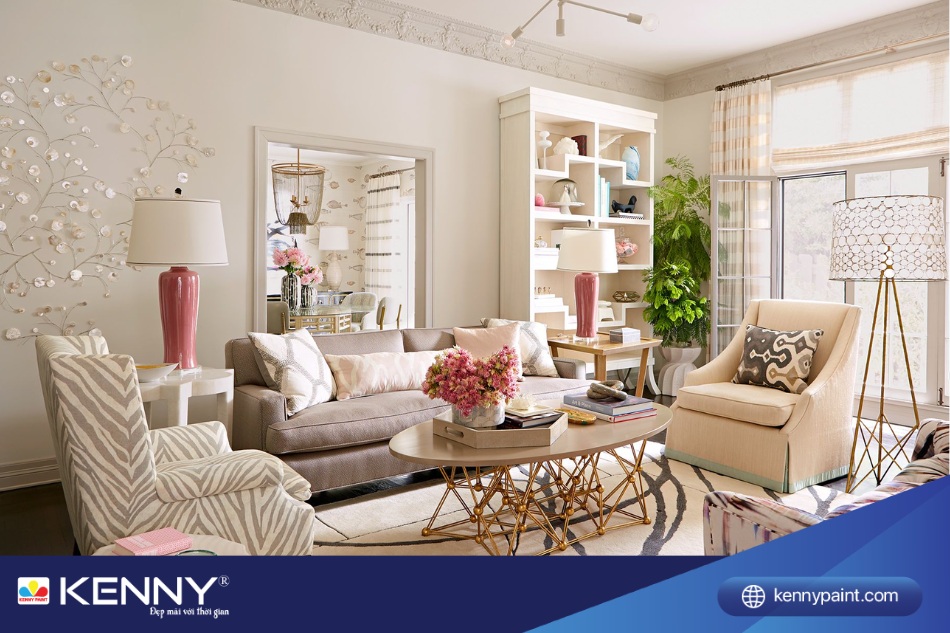 Chọn gam màu sơn trung tính cho gia chủ mệnh Thủy và vợ mệnh Thổ