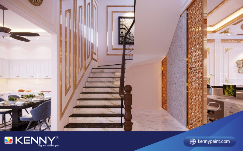 Sơn KENNY - Điểm tô ngôi nhà mơ ước chon-mau-gach-op-cau-thang-2