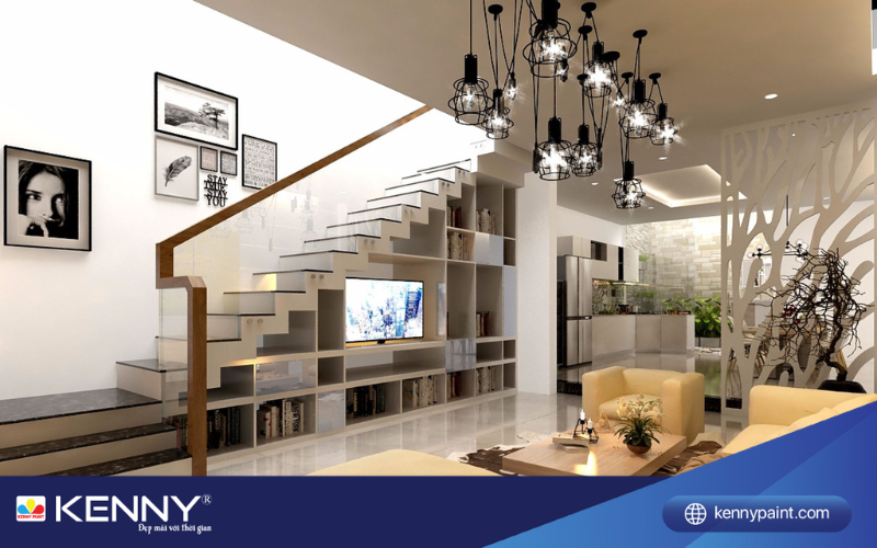 Sơn KENNY - Điểm tô ngôi nhà mơ ước chon-mau-gach-op-cau-thang-3