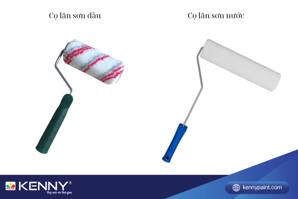 Cọ lăn sơn dầu và cọ lăn sơn nước