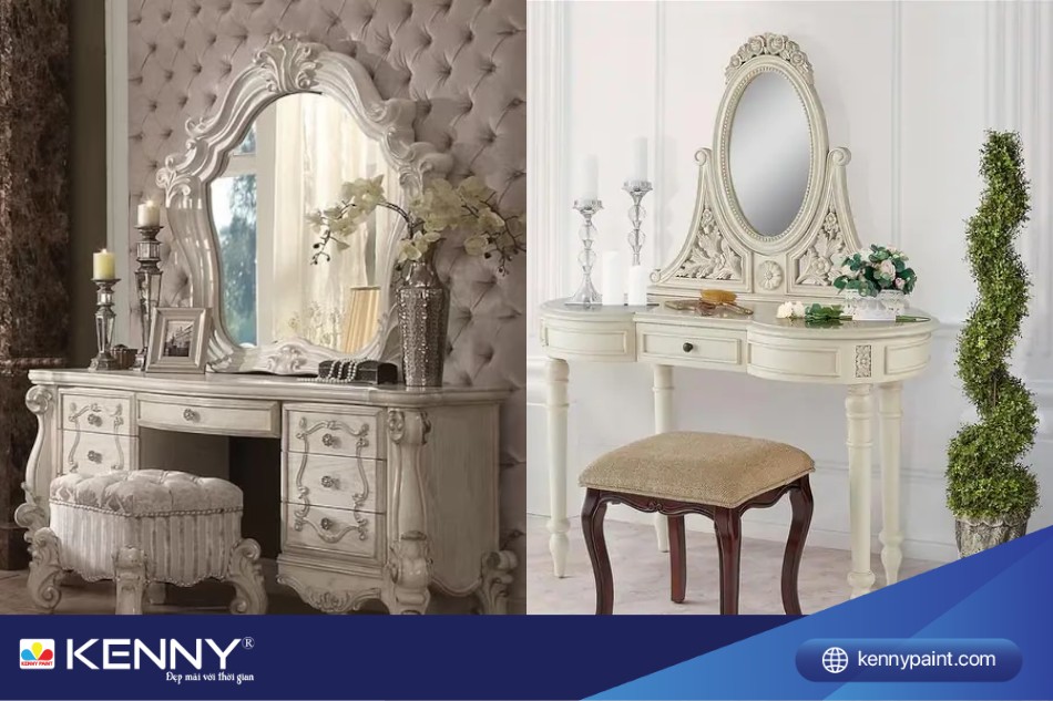 Phong cách cổ điển giúp bàn trang điểm vô cùng nghệ thuật