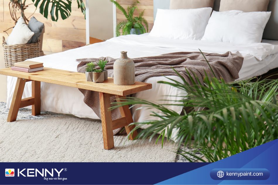 Giường thấp hoặc kê pallet là một ý tưởng thường thấy trong phòng ngủ phong cách Hàn Quốc