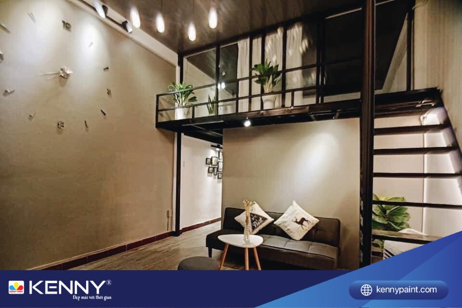 Sử dụng sơn đen để decor phòng trọ có gác vô cùng chất lừ