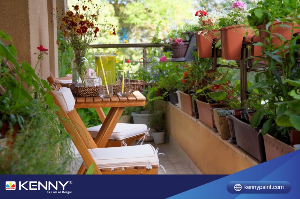 Áp dụng những biện pháp đảm bảo an toàn khi trồng hoa treo ban công