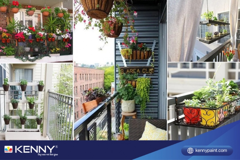Giải pháp trồng cây hoa treo ban công phù hợp với những ban công nhà chung cư có diện tích hạn chế
