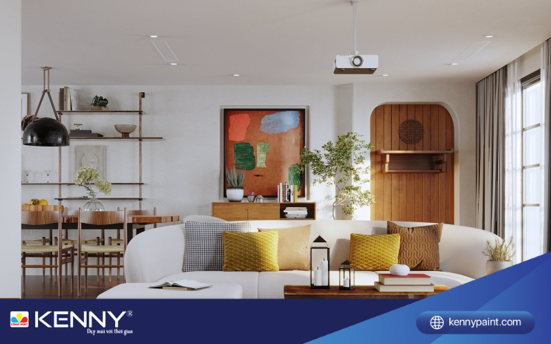 Sơn KENNY - Điểm tô ngôi nhà mơ ước khong-gian-mo-phong-khach-va-bep-2
