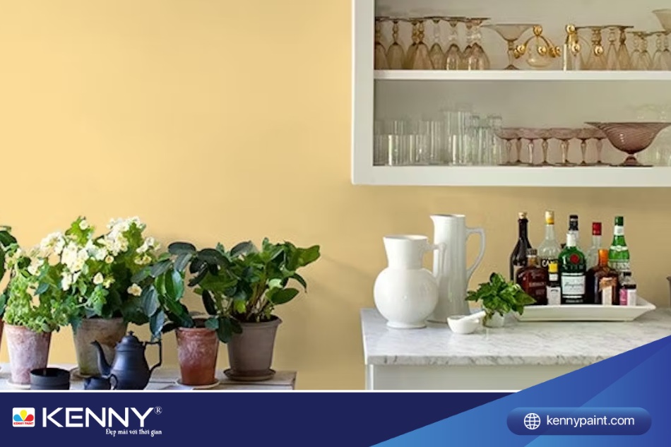 Không gian bếp với màu lông gà sẽ trở nên sáng sủa và ấm áp hơn