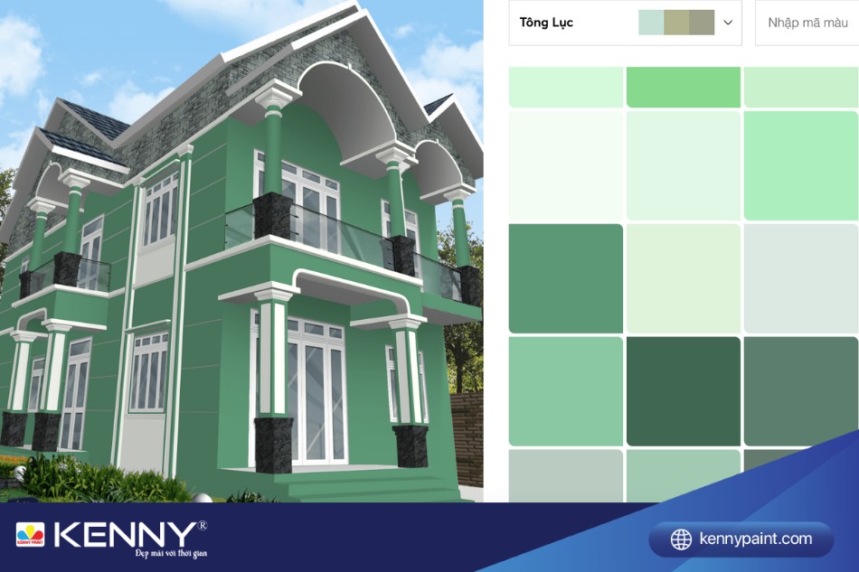màu sơn nhà 2 tầng đẹp