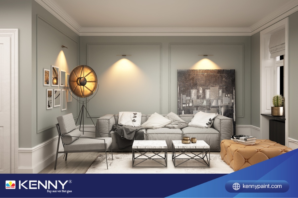 Sơn nhà màu xám trắng là lựa chọn lý tưởng cho những ai yêu thích sự hiện đại và đẳng cấp trong thiết kế nội thất.