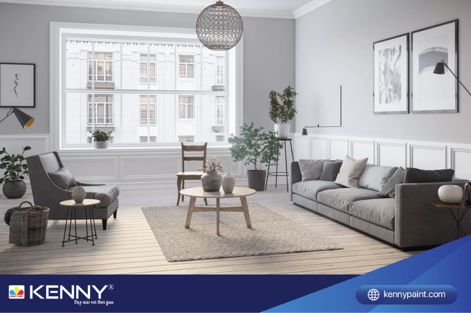 Màu xám trắng là sự kết hợp hoàn hảo giữa hai gam màu trung tính, mang đến vẻ đẹp đơn giản nhưng không kém phần tinh tế. 