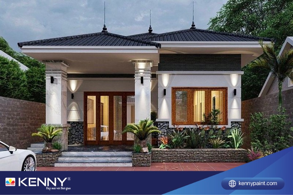 mẫu nhà cấp 4 mái nhật đẹp