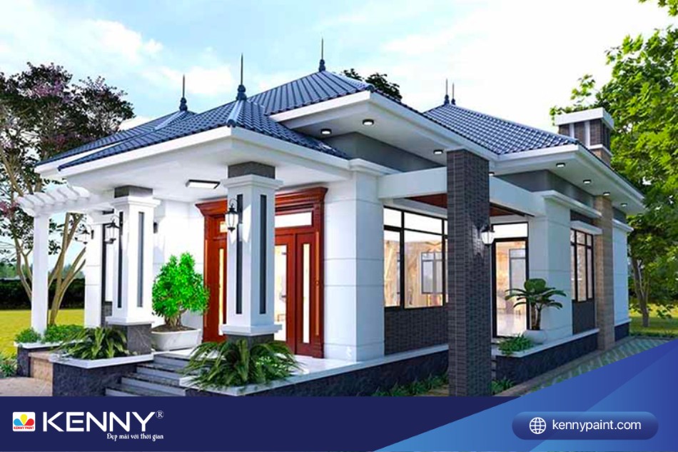 mẫu nhà cấp 4 mái nhật đẹp