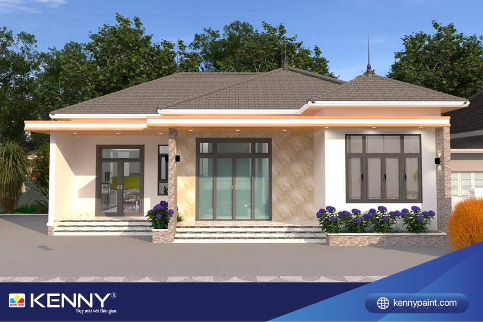 mẫu nhà cấp 4 mái nhật đẹp