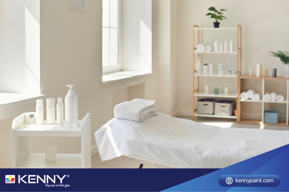 Màu kem beige là tông màu trung tính được ưa chuộng cho spa