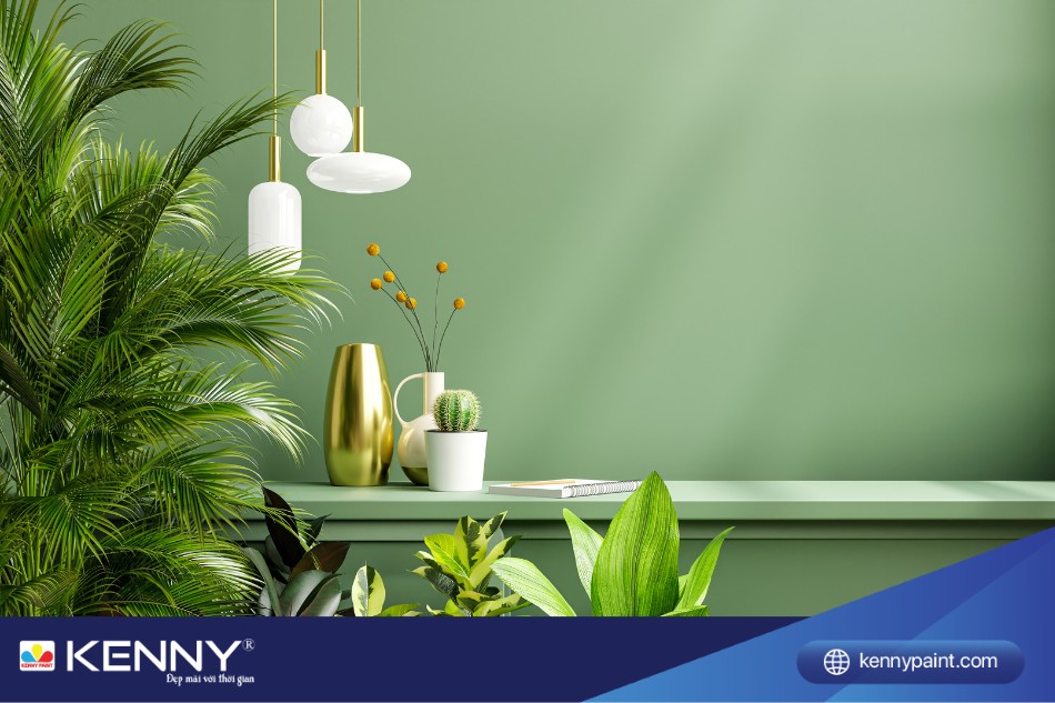 Màu xanh rêu trầm tạo cảm giác gần gũi với thiên nhiên