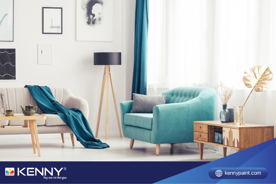 Tông màu kem, pastel, vàng nhạt giúp phòng khách trang nhã hơn