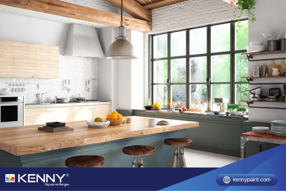 Không gian bếp thông thoáng, đặt hợp phong thủy sẽ giúp mang lại nhiều may mắn cho gia chủ