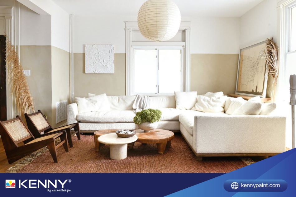 Sơn tường màu trắng hợp với gia chủ mệnh Nhâm Thìn