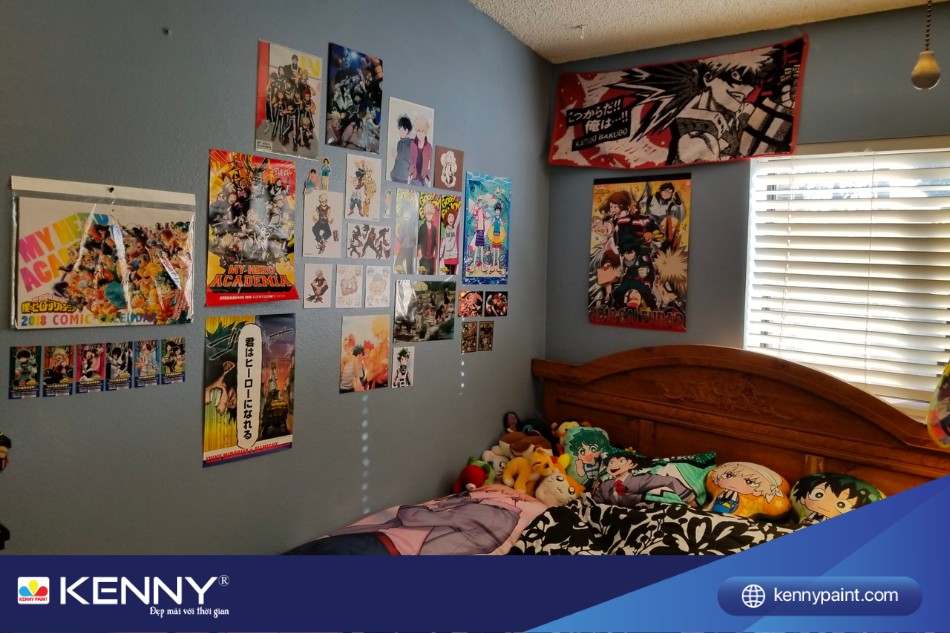 Sử dụng trang dán tường và gấu bông vô cùng tiết kiệm