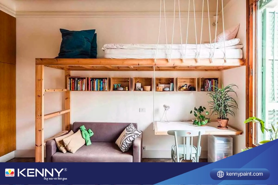 Tận dụng tối đa không gian giúp phòng ngủ ngang 2m, 2m trở nên gọn gàng