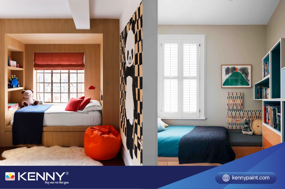 Sử dụng giường ngủ kết hợp tủ đựng đồ giúp tiết kiệm không gian