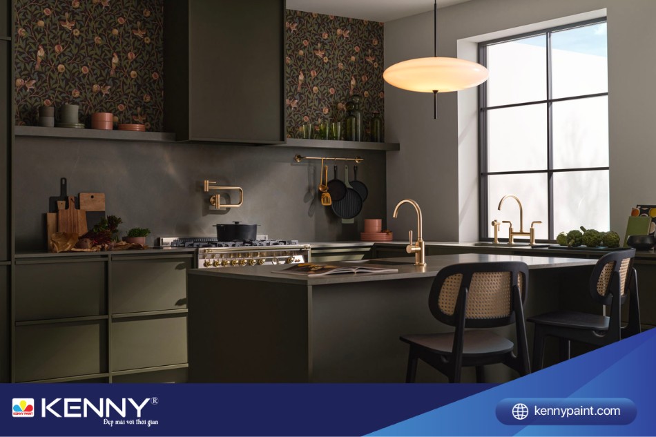 Phòng bếp khác biệt nhưng không kém phần ấm áp