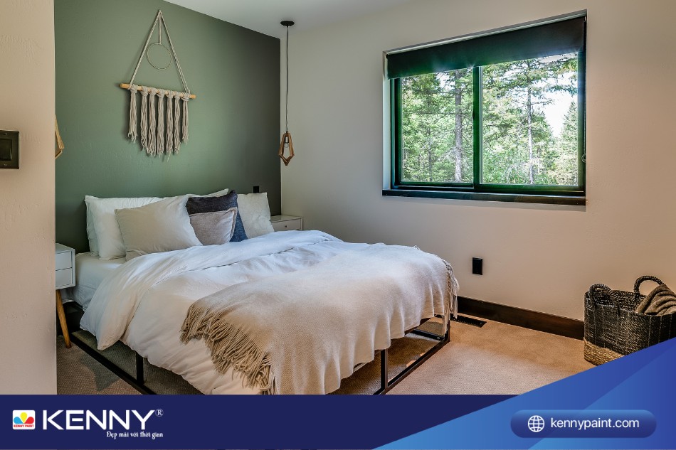 Xám và xanh rêu là sự kết hợp mới mẻ, tạo cảm giác ấm áp