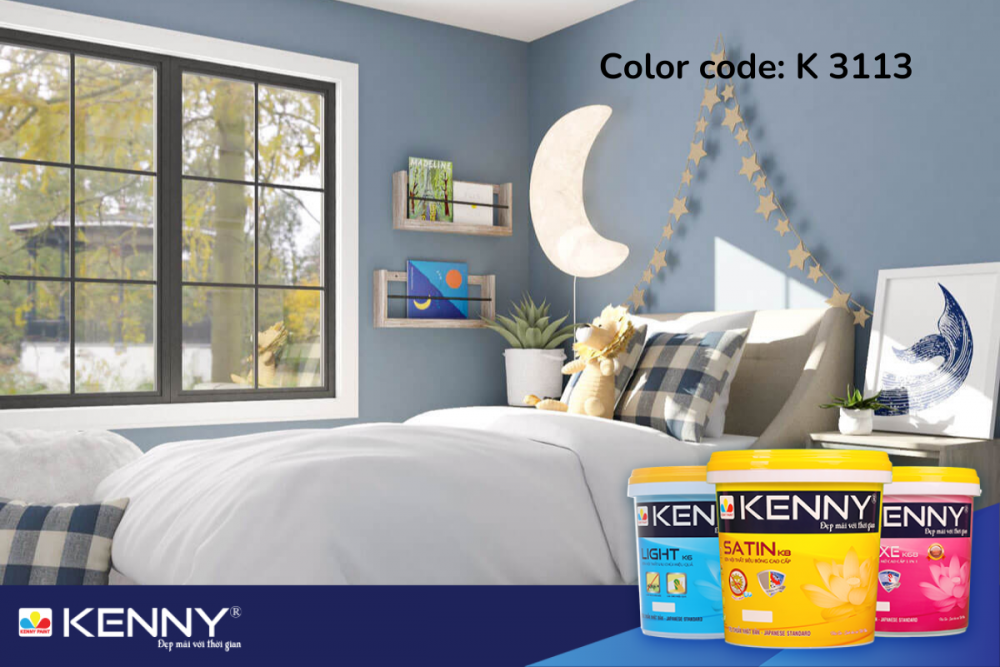 Sơn KENNY - Điểm tô ngôi nhà mơ ước phong-ngu-dep-mau-xanh-1