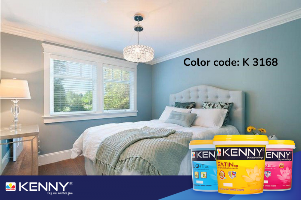 Sơn KENNY - Điểm tô ngôi nhà mơ ước phong-ngu-dep-mau-xanh-2