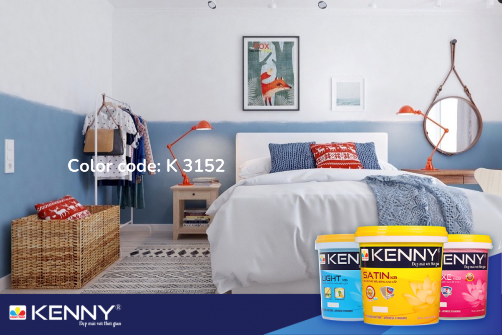 Sơn KENNY - Điểm tô ngôi nhà mơ ước phong-ngu-dep-mau-xanh-4