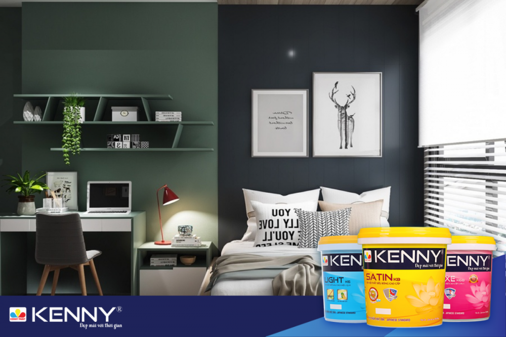 Sơn KENNY - Điểm tô ngôi nhà mơ ước phong-ngu-dep-mau-xanh-9