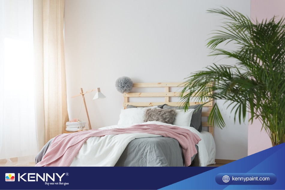 Phòng ngủ be sữa tạo không gian tươi mát, thư giãn