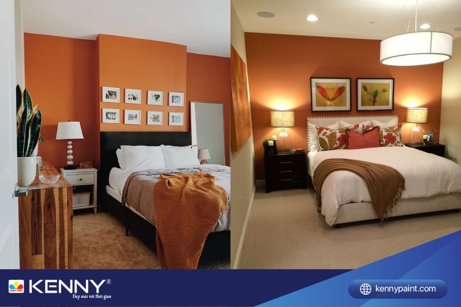 Màu cam nâu trầm mang lại cảm giác retro, ấm áp 