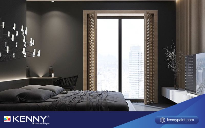 Sơn KENNY - Điểm tô ngôi nhà mơ ước phong-ngu-mau-den-sang-trong-2