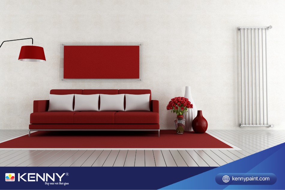 Tông màu đỏ trắng chủ đạo tạo điểm nhấn sang trọng, thanh lịch