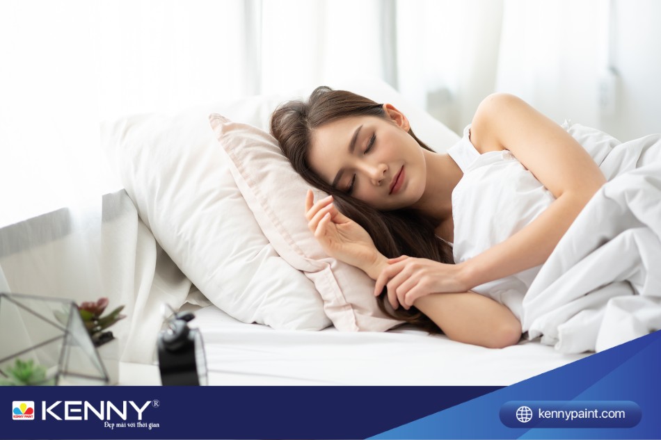 Sơn phòng màu trắng giúp giảm căng thẳng, dễ vào giấc ngủ