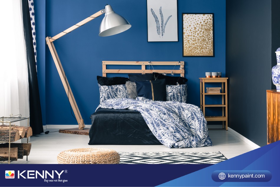 Phong cách Bắc Âu với màu xanh dương giúp tạo cảm giác dễ chịu